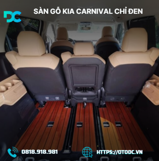 Sàn Gỗ Kia Carnival Chỉ Đen – Bảo Vệ Sàn Nguyên Bản, Tăng Thẩm Mỹ Nội Thất Xe