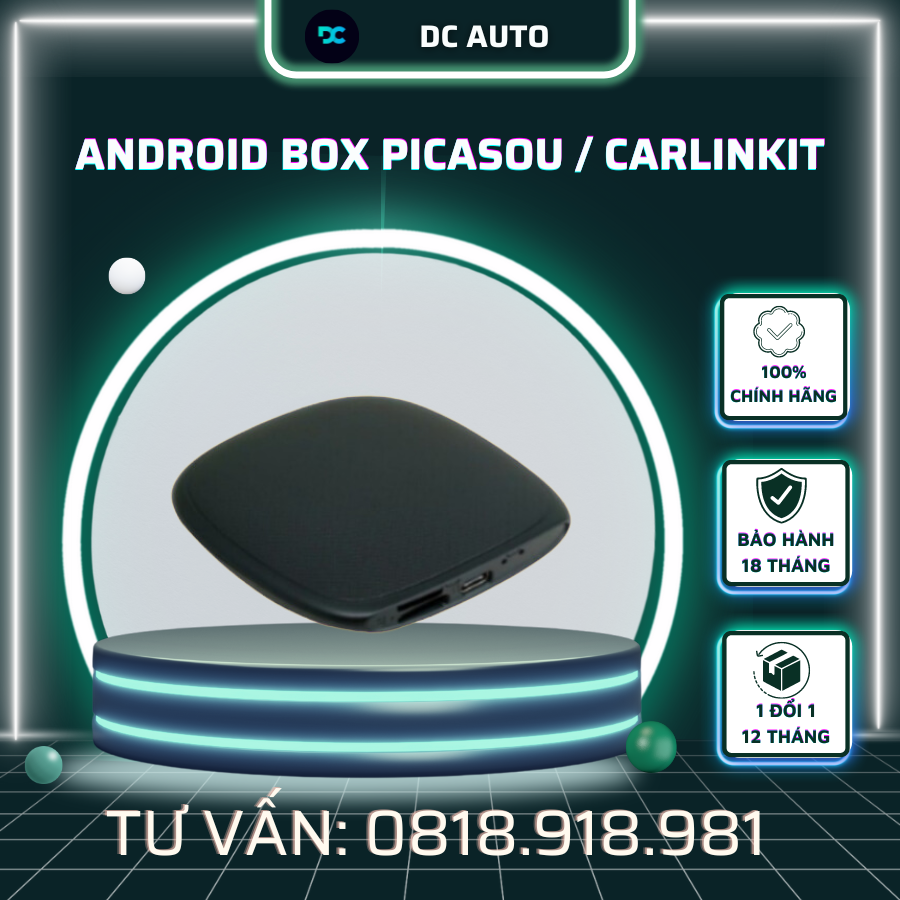 Bộ Carplay Android Box PICASOU AI/ CARLINKIT Cắm Sim 4G |Biến Màn Zin ô tô Thành Màn Hình Android