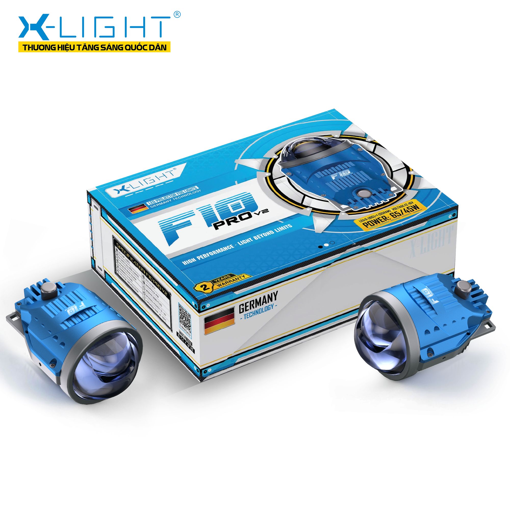 Bi Led Gầm F10 Pro V2 2026 tích hợp 3 nhiệt màu | Công suất 45/65w