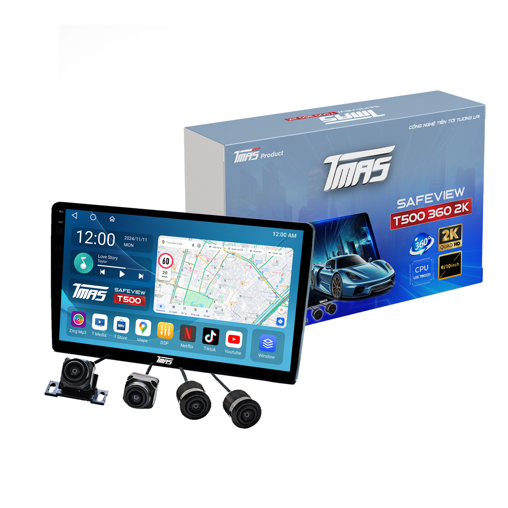 Màn hình Android TMAS T600 PLUS ram 4-32GB ( 10.3 inch )