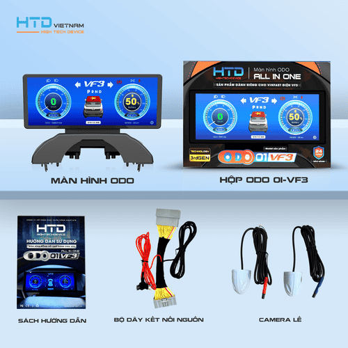 Màn hình ODO - 01 dành cho VF3 kèm camera lùi HTD