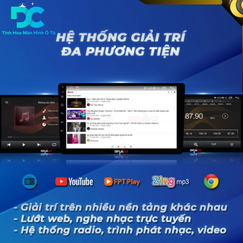 Giải trí đa phương tiện không giới hạn từ màn hình android Winca Bravo B10 Plus