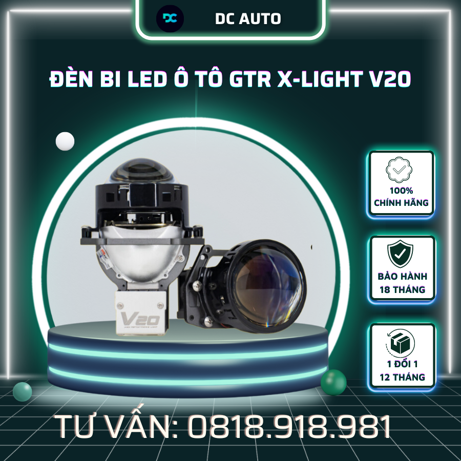 ĐÈN BI LED Ô TÔ GTR X-LIGHT V20 2023