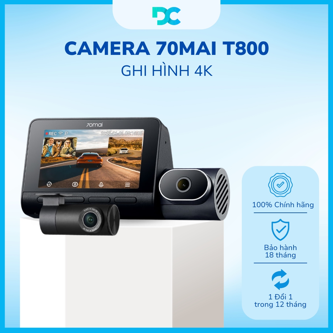 Camera Hành Trình 3 Mắt 70mai T800 Ghi Hình 4K
