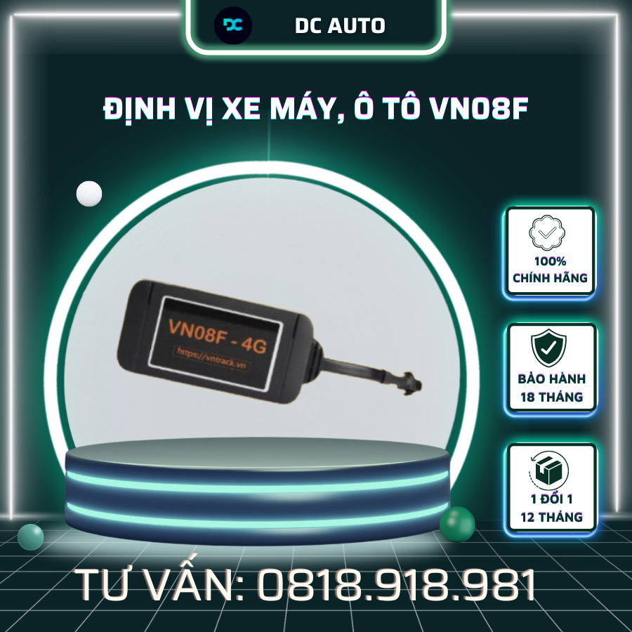 Định Vị Xe Máy, Ô Tô VN08F 4G