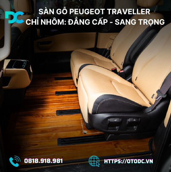 Sàn Gỗ Peugeot Traveller Chỉ Nhôm Cao Cấp – Vẻ Đẹp Sang Trọng Cho Nội Thất Ô Tô