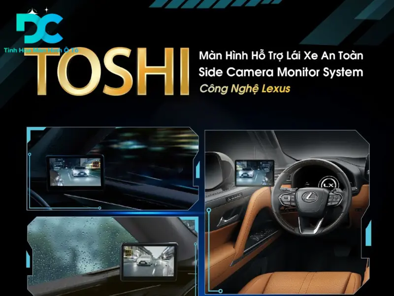 Bảng giá và địa chỉ lắp đặt màn hình Toshi gương điện tử 2 bên uy tín tại OTO DC