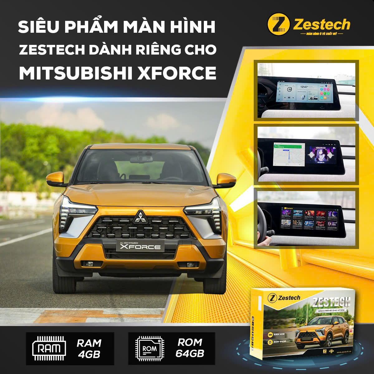 Màn  hình Andoid Zestech dành riêng cho XFORCE / 2 hệ điều hành, liền camera 360 