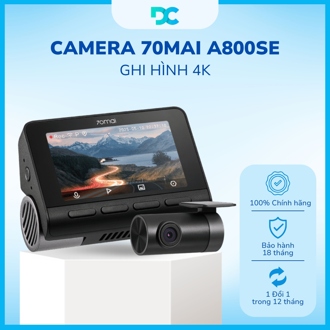 Camera Hành Trình 70mai A800SE Ghi Hình Trước Sau 4K