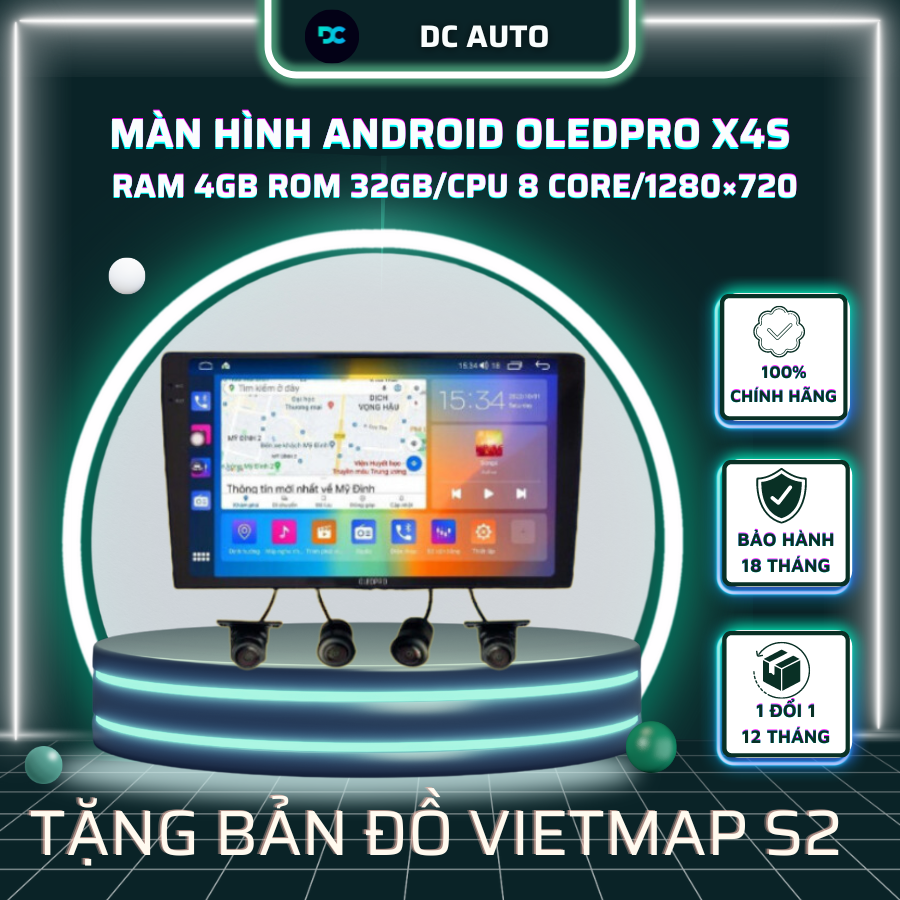 Màn hình Ô Tô DVD Android Oled Pro X4S X5S X8S Liền Camera 360