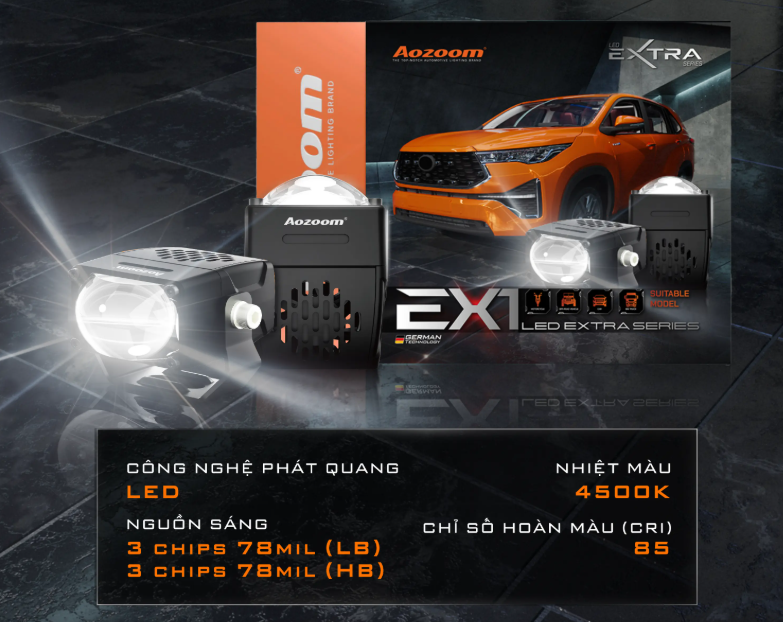BI led trợ pha Aozoom EX1 EXTRA LIGHTS