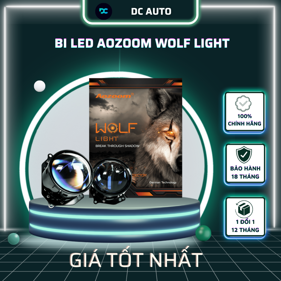 Đèn Bi Led Ô Tô Aozoom Wolf Light | Đèn Bi LED Chân Xoáy Đa Năng