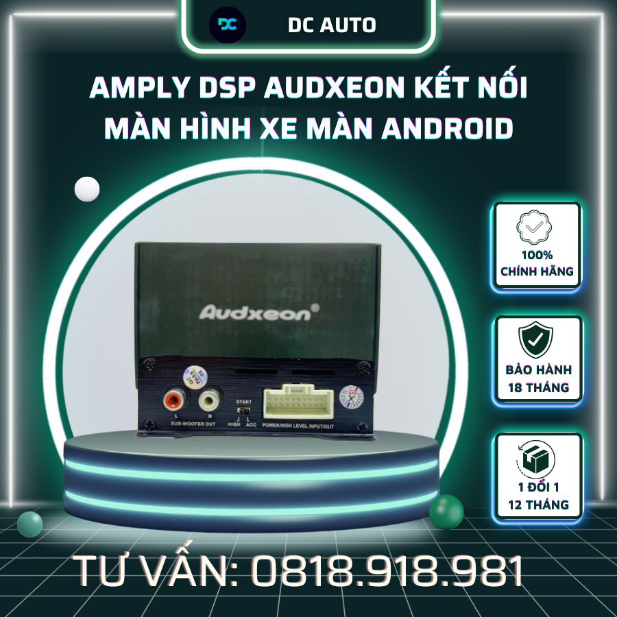 Amply DSP Audxeon kết nối màn hình xe màn android không cần trích dây