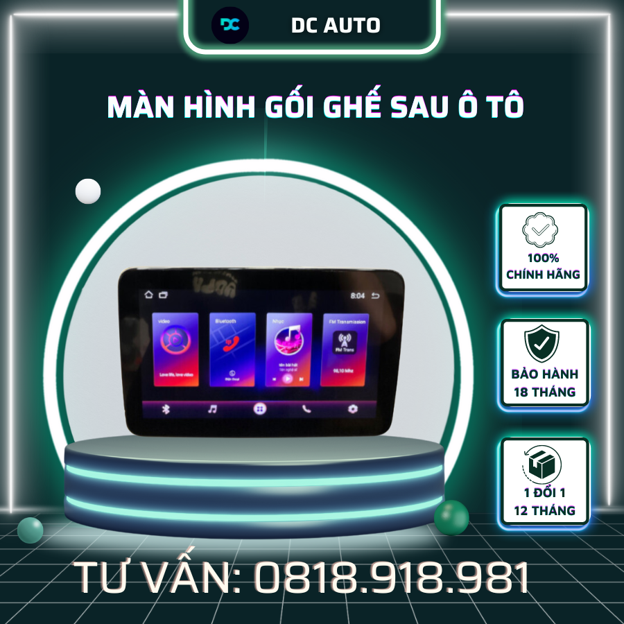 Màn Hình Gối Ghế Sau Cho Ô Tô | 10,25 inch | Bán Theo Cặp