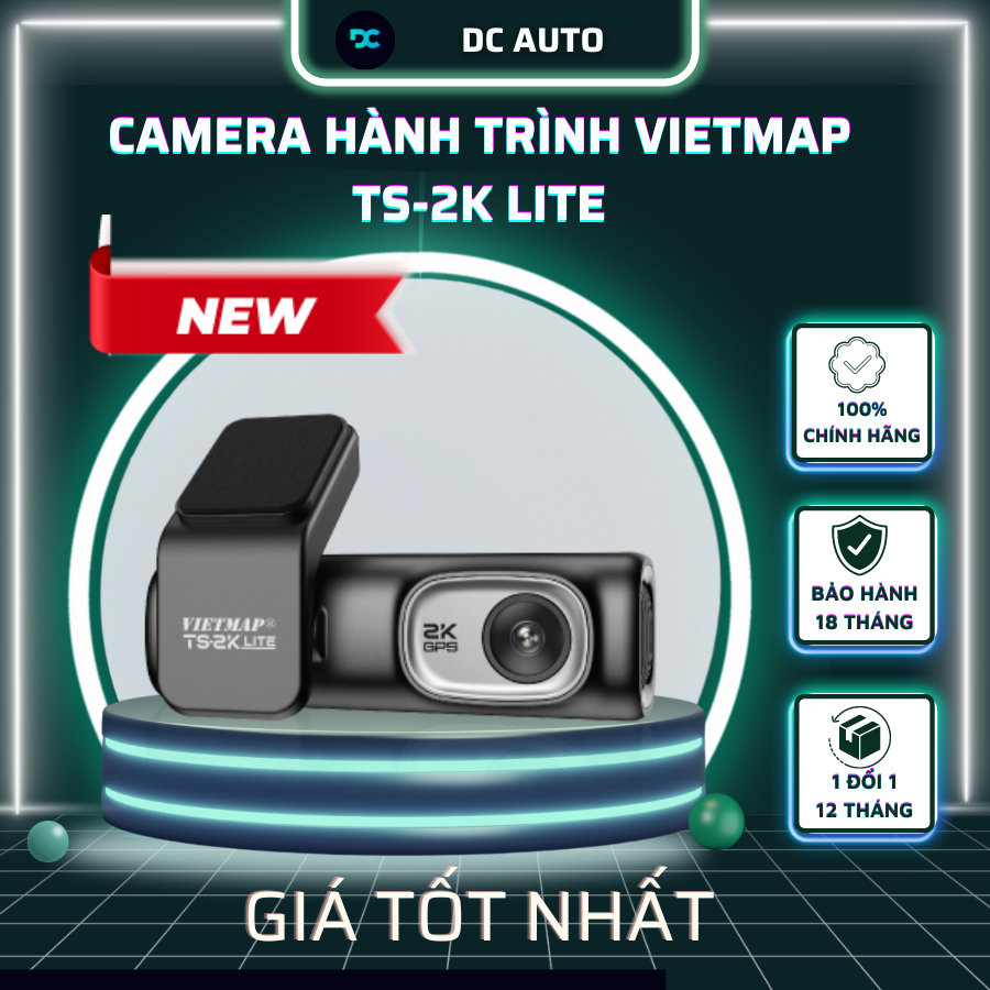 CAMERA HÀNH TRÌNH Ô TÔ VIETMAP TS-2K LITE | FULL HD 2K | TÍCH HỢP GHI HÌNH, GHI ÂM, GPS, WIFI