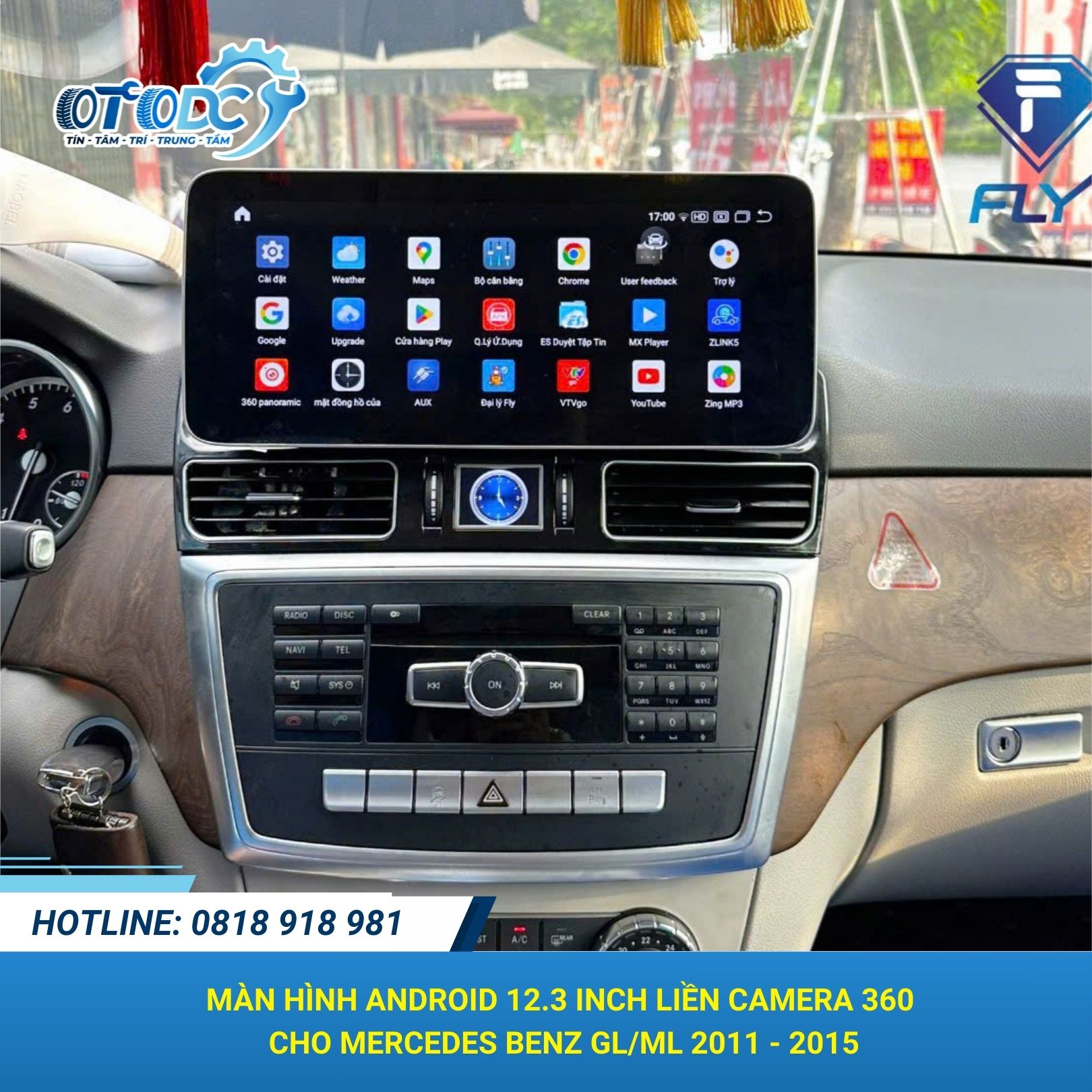 Màn hình Android 12.3 inch Mercedes Benz GL ML 2011 - 2015 Ram 8GB liền camera 360