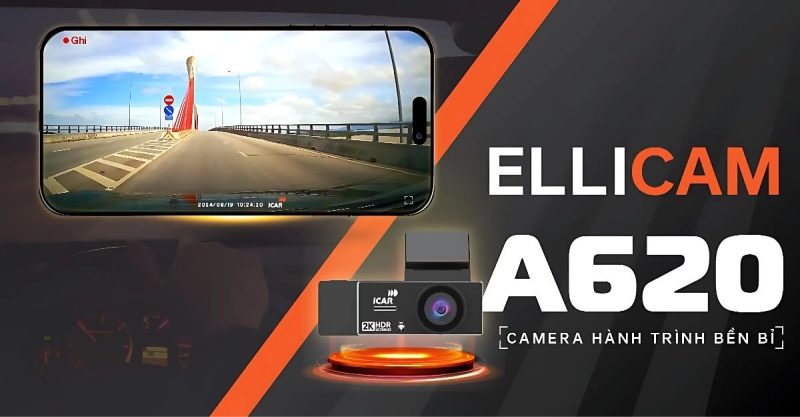Camera hành trình Ellicam A620 ghi hình trước 2K