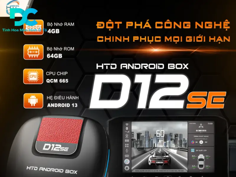 Android box HTD cho ô tô D12SE 