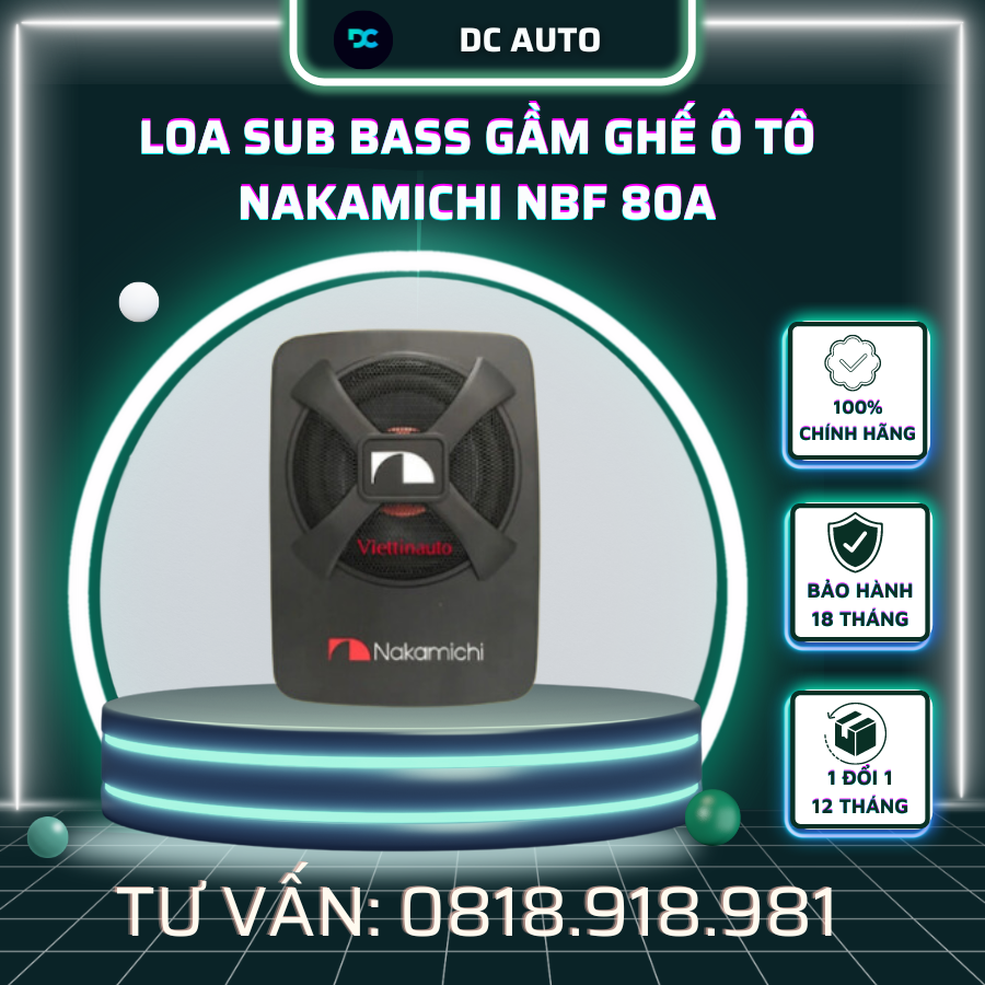 Loa Sub Bass Gầm Ghế Ô Tô Nakamichi NBF 80A