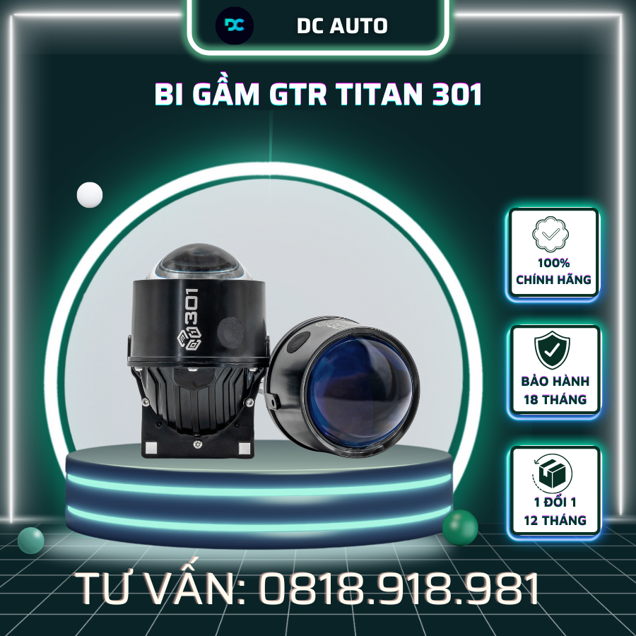 Đèn Bi Gầm Ô Tô Titan 301 - 3 Chế Độ ( Trắng - Vàng Nắng - Vàng ) 