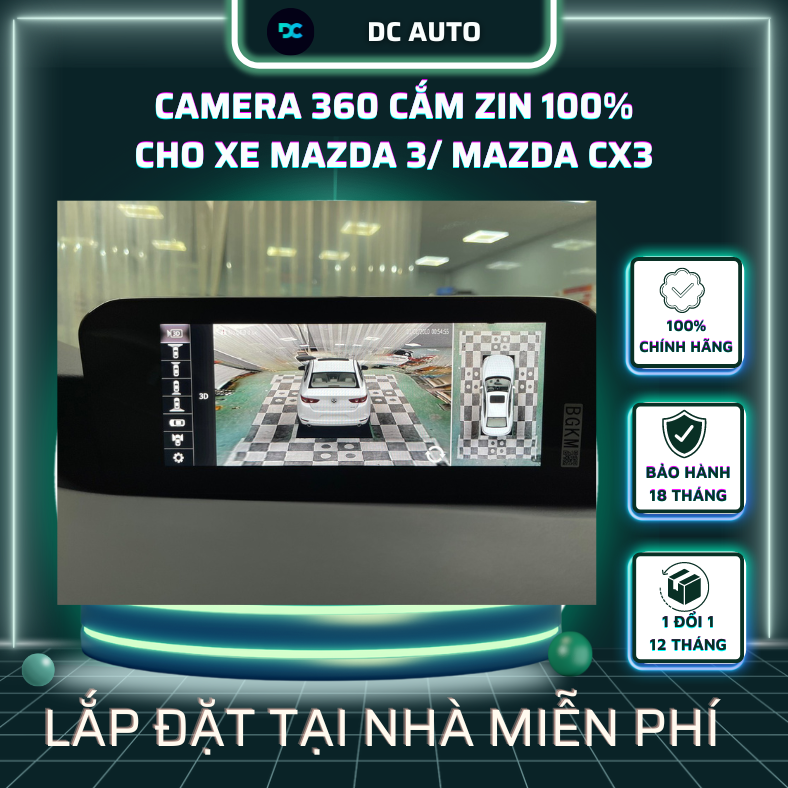 Camera 360 Cho Xe Mazda 3 / Mazda CX3 | Cắm Jack Zin 100%