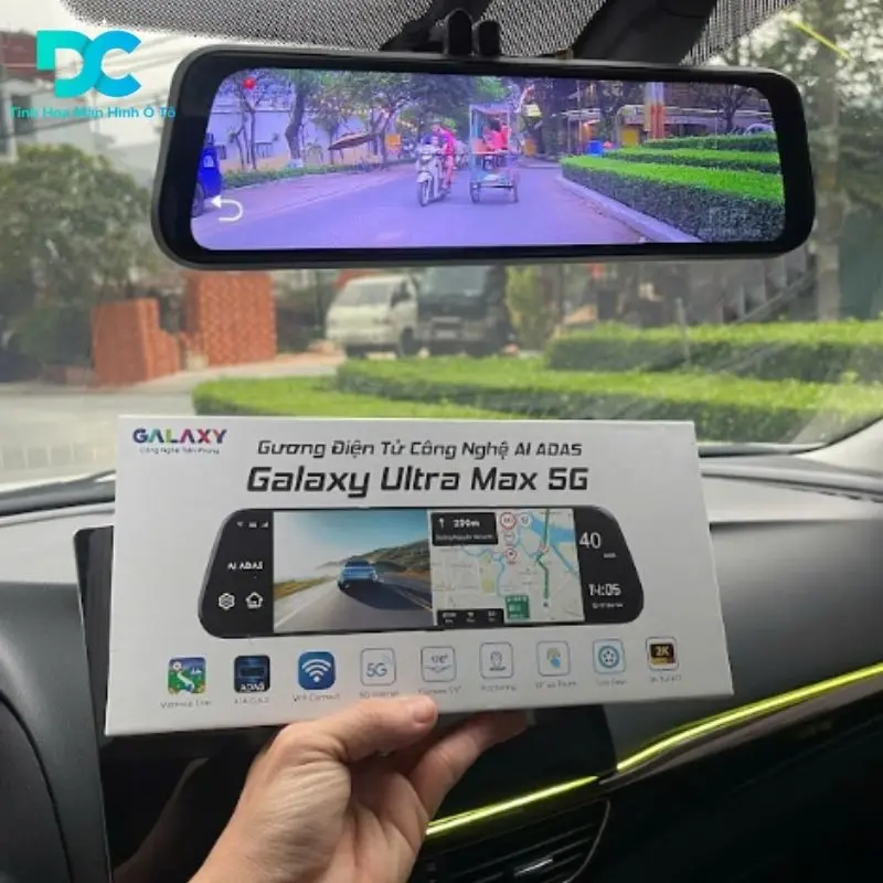 Camera hành trình gương điện tử GALAXY MAX 5G PLUS - Theo dõi từ xa, cảnh báo tốc độ