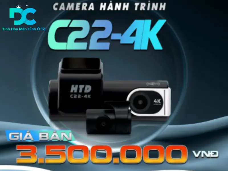 Camera  hành trình HTD C-22 độ phân giải 4k ghi hình trước sau 