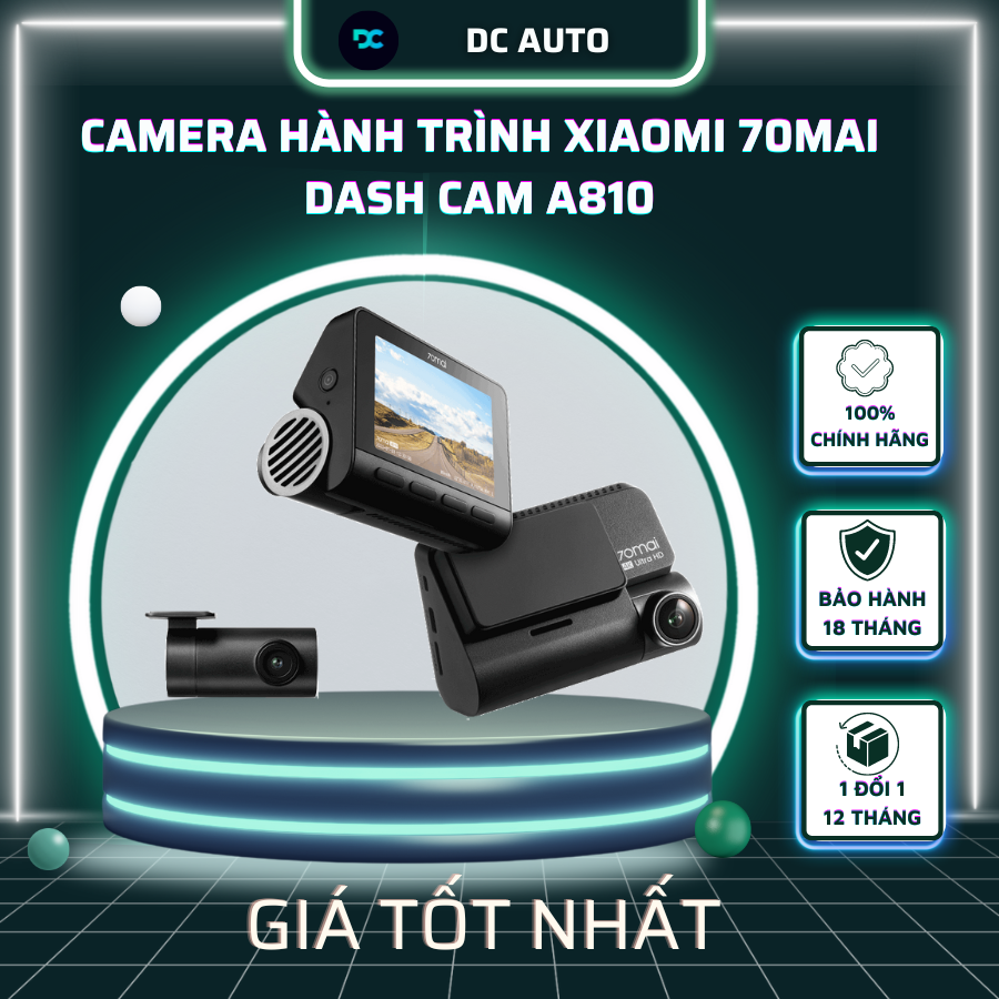 Camera Hành Trình Xiaomi 70mai Dash Cam A810 | Ghi Hình 4K Đẳng Cấp