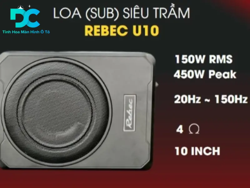 Loa Sub Ô tô Rebec U10 – 10 inch – 150W Rms/450W Peak