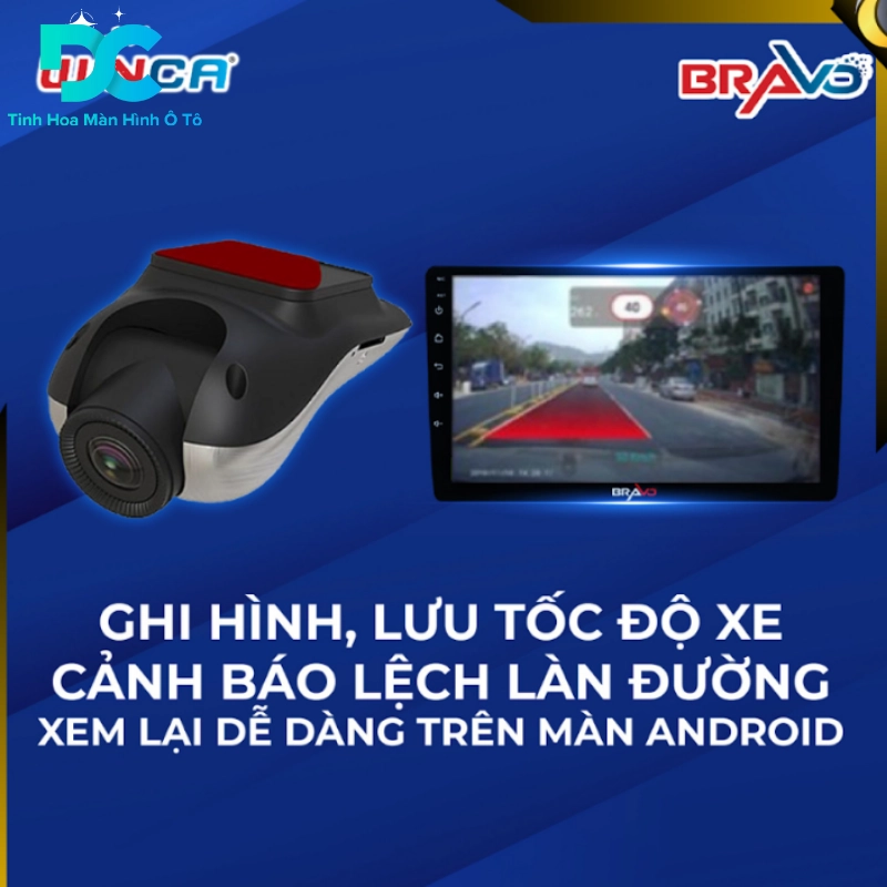 Ghi hình, lưu tốc độ xe cảnh báo lệch làn đường xem lại dễ dàng trên màn android