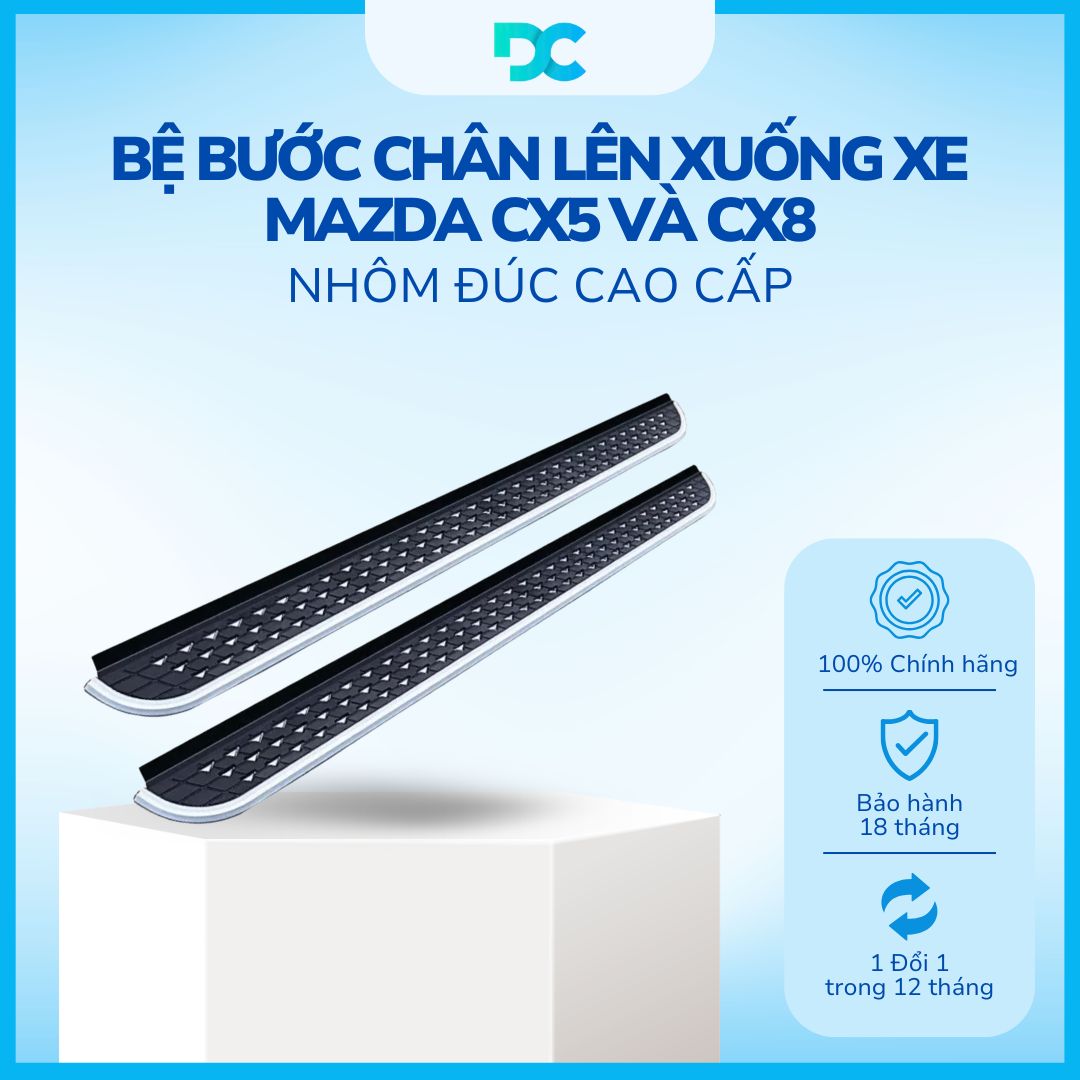 Bệ Bước Chân Lên Xuống Xe MAZDA CX5 và CX8 Nhôm Đúc Cao Cấp