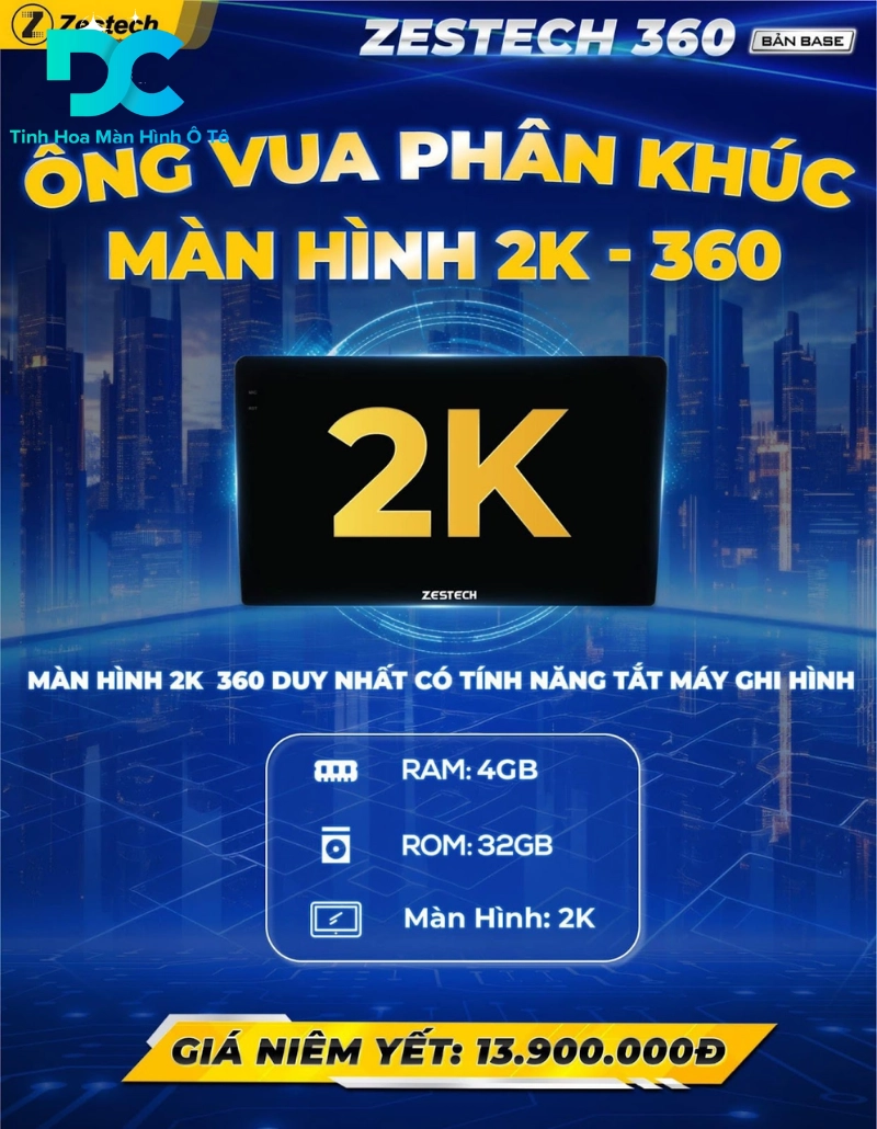 Thông số kỹ thuật màn hình Zestech 9 inch ZT 2K liền camera 360