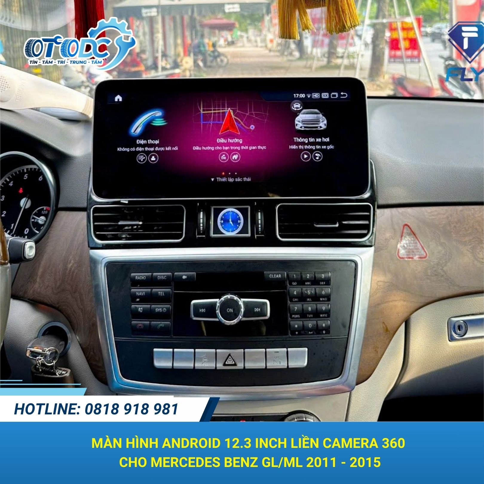 Màn hình Android 12.3 inch Mercedes Benz GL ML 2011 - 2015 Ram 8GB liền camera 360