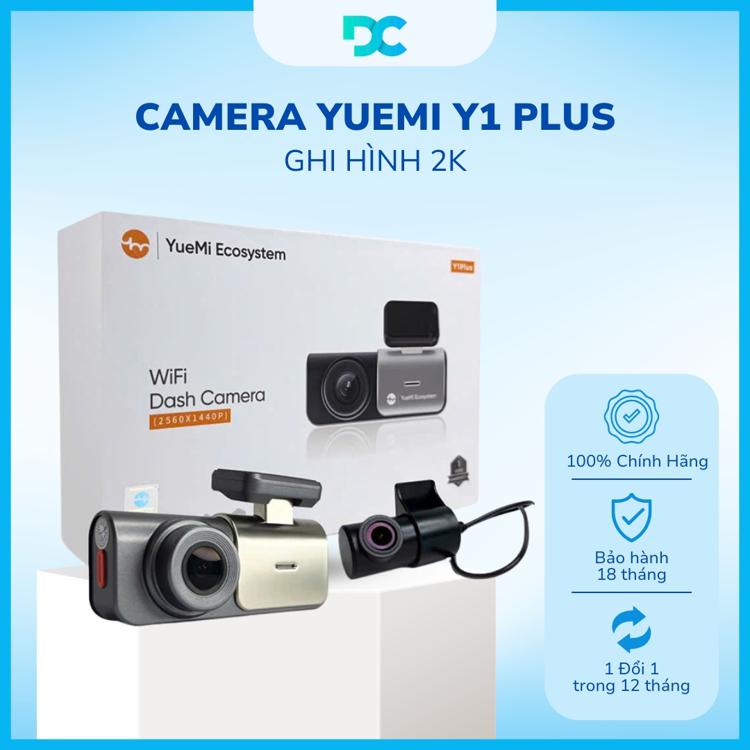 Camera Hành Trình YueMi Y1 Plus Ghi Hình 2K Góc Siêu Rộng 180°