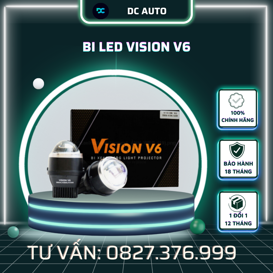 BI LED Gầm Vision V6 (1 đôi) - Bi Gầm Quốc Dân 2024 | BH 3 năm