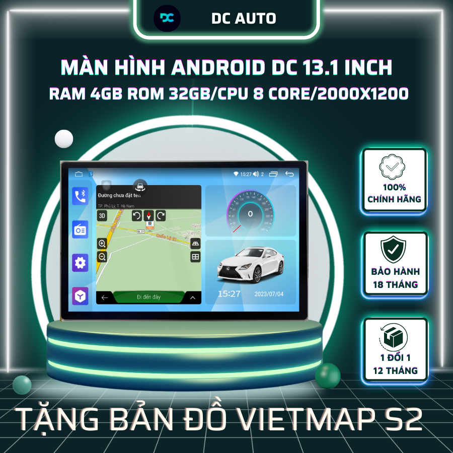 Màn Hình Android DC 13.1 Inch Liền Cam 360