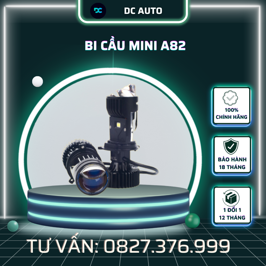 Bi cầu mini A82 dành cho xe ô tô lắp đặt zin không cần độ chế