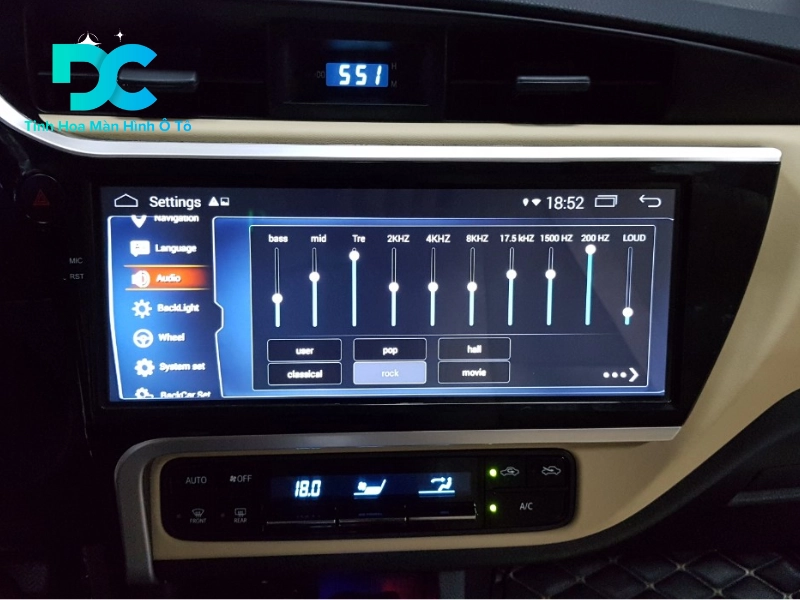 thông tin về màn hình Android cho xe ô tô Altis