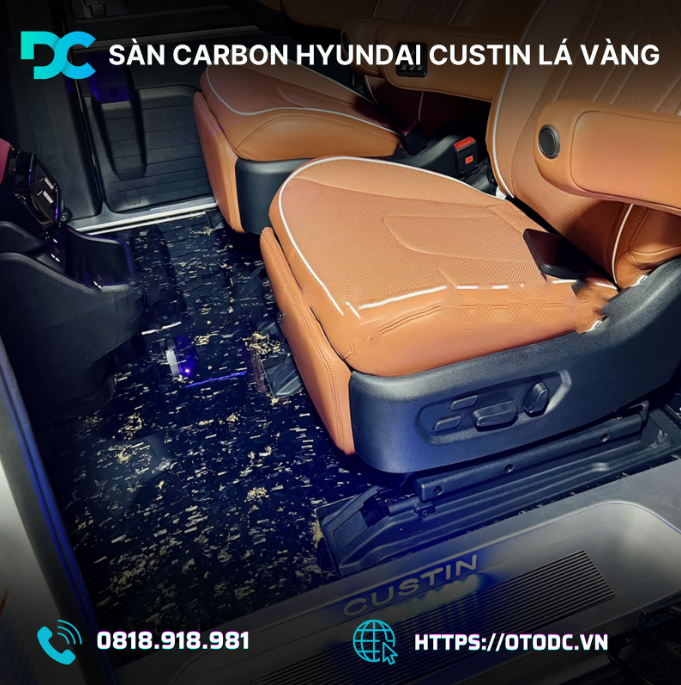 Sàn Carbon Hyundai Custin Lá Vàng:  Đẳng Cấp Sang Trọng Cho Xe Hạng Sang