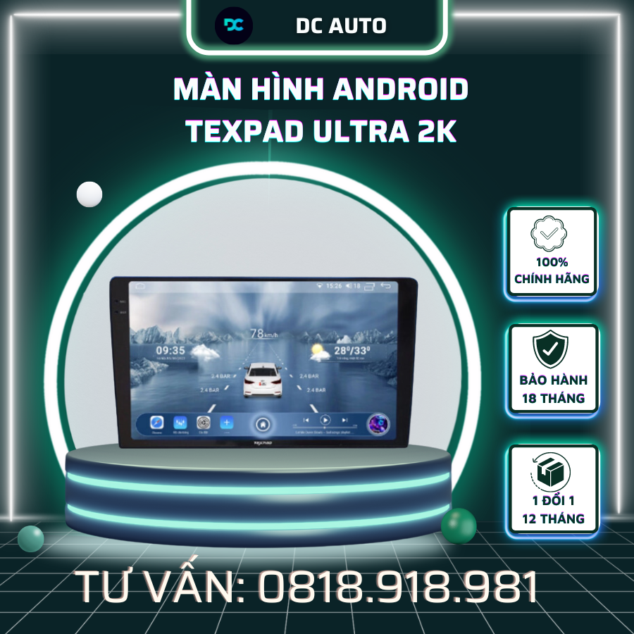 Màn hình ô tô TexPad Ultra 2K chính hãng, giá tốt