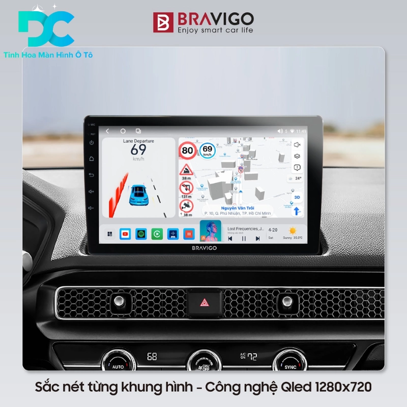 Khám phá màn hình Android Bravigo BX7 360 QLED ADAS 2025