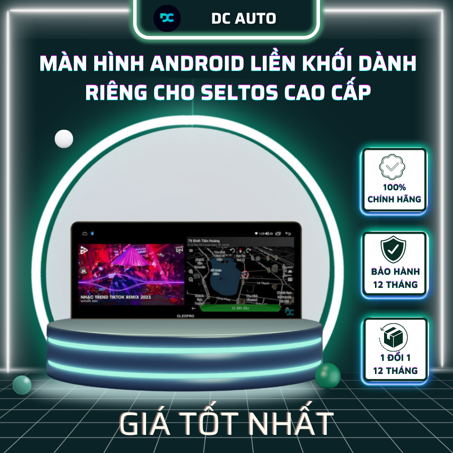 Màn Hình Android Liền Khối Dành Riêng Cho Seltos Cao Cấp