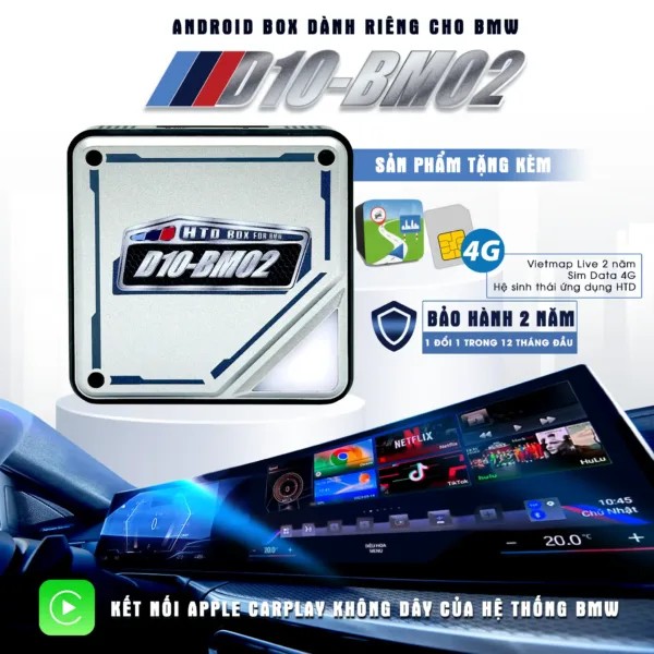 Android box HTD  BMW D10 - BM02 thế hệ mới dành riêng cho BMW  bảo hành 2 năm