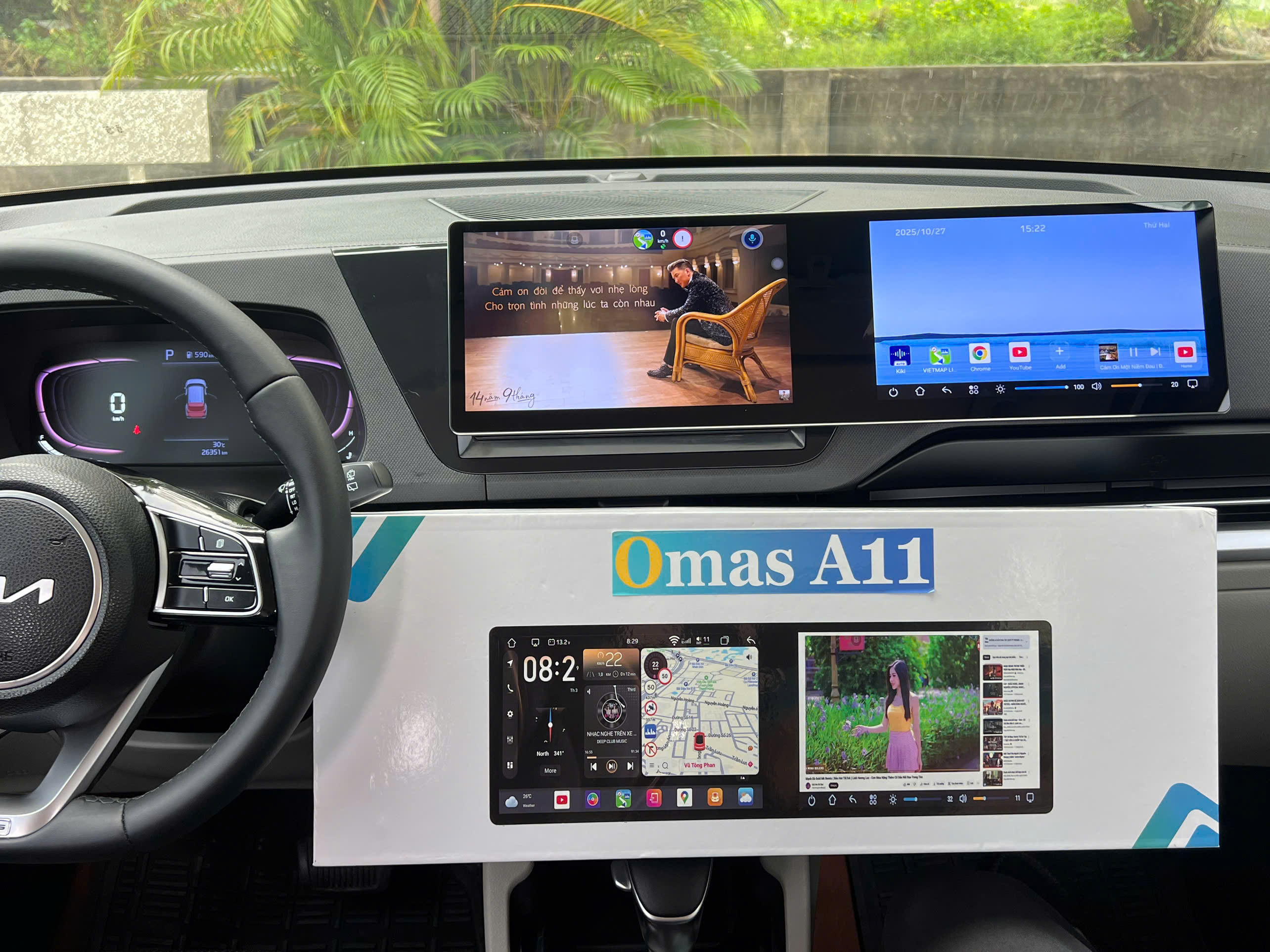 Màn hình android OMAS 20 inch KIA CARENS - Ram 6GB - 128GB liền camera 360