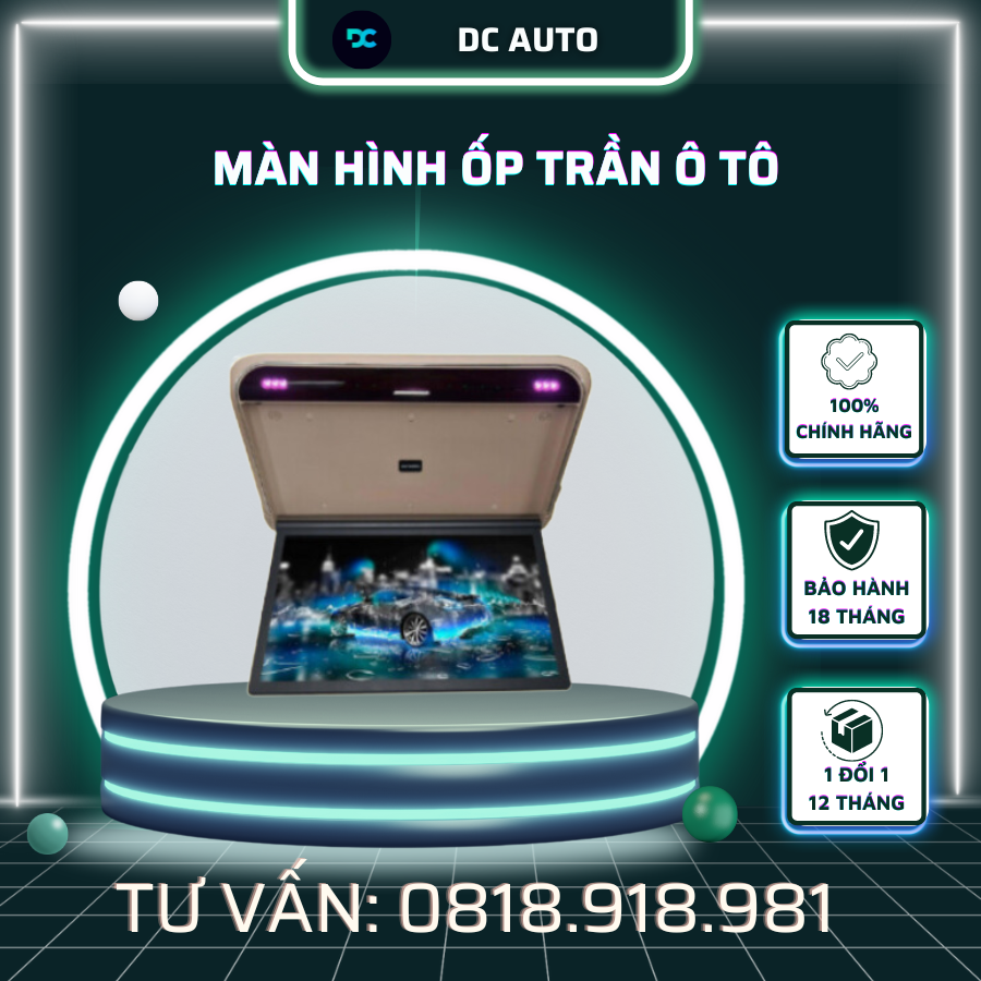 Màn Ốp Trần Ô Tô | 17 inch | Dành Cho Các Dòng Xe Limousine | Bảo Hành 12 tháng