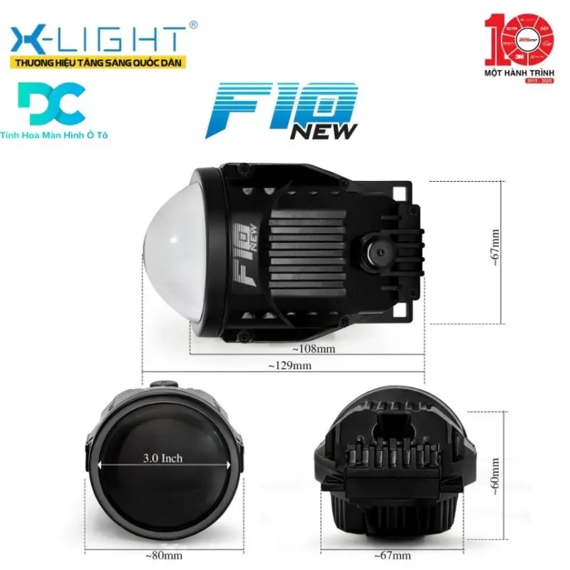 Bi gầm X-LIGHT F10 NEW 2025 3inch