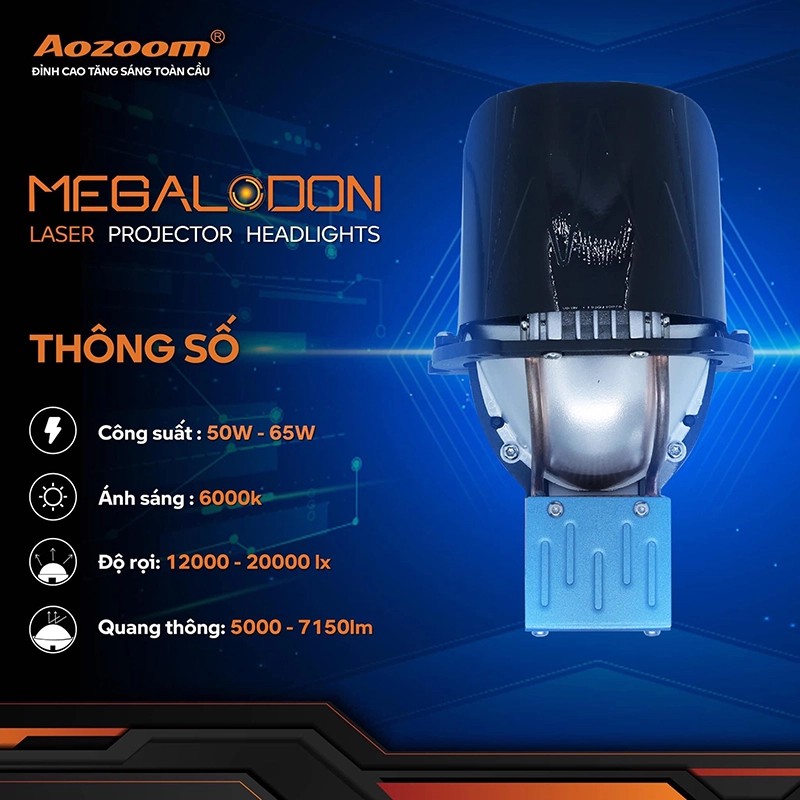 Bi Led AOZOOM Laser MEGALODON LIGHT công suất 60/65w