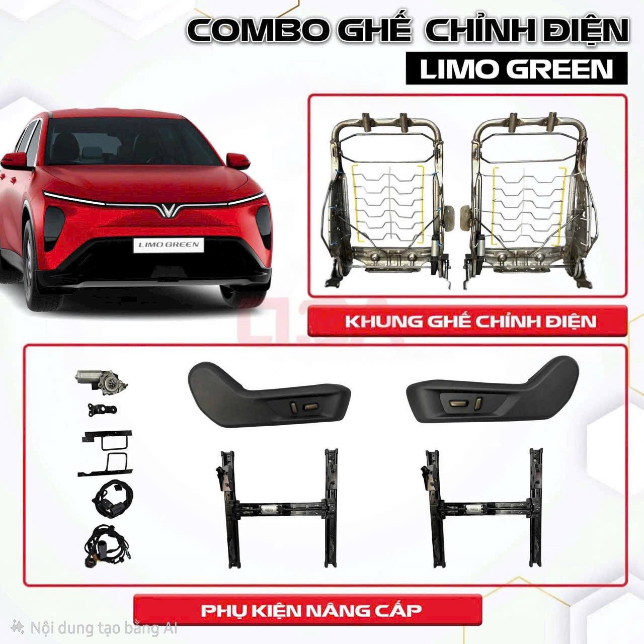 Ghế chỉnh điện cho Vinfast Limo Green bản mới nhất