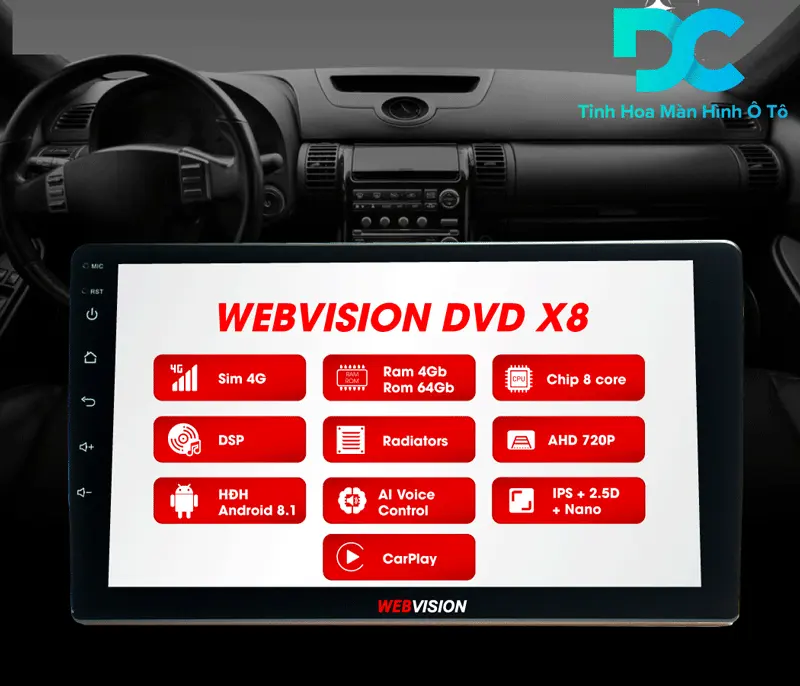 Màn hình Android ô tô Webvision chất lượng cao 
