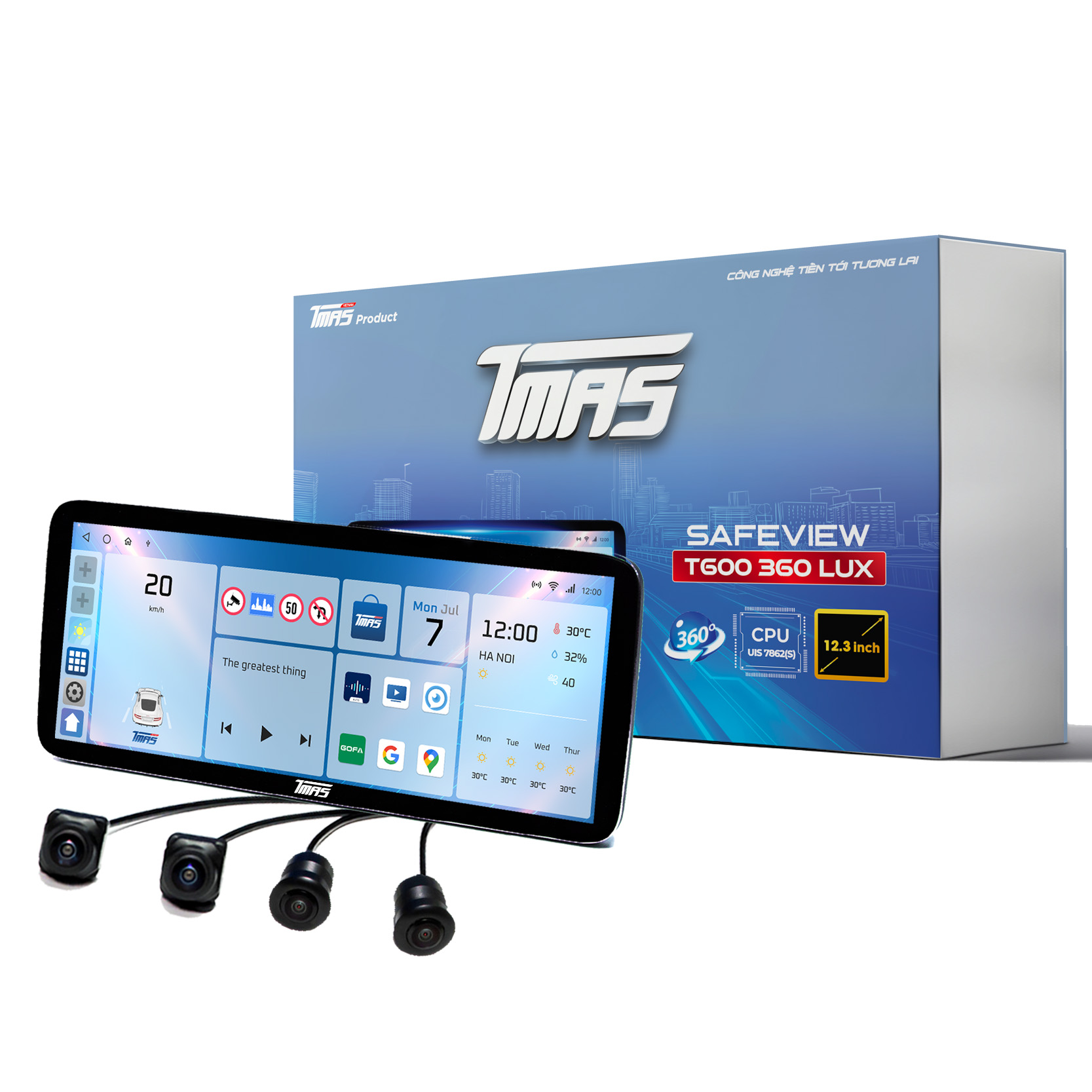 Màn hình Android TMAS T600 LUX ram 4/32 ( 12.3inch )